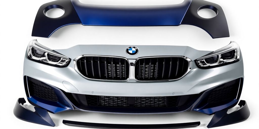 Shiny BMW bumper and body parts.