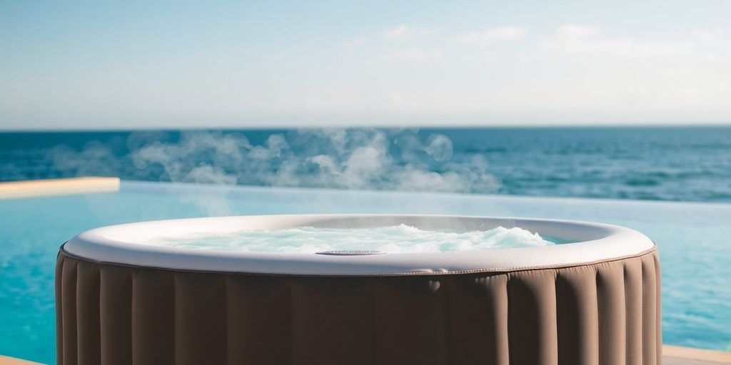 SaluSpa Hawaii hot tub with bubbling water.