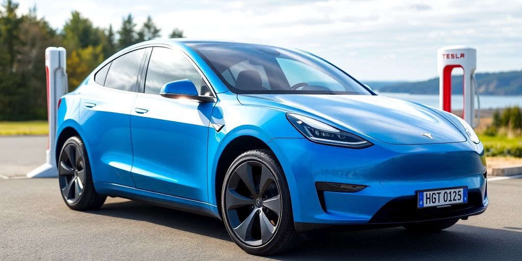 Tesla Model Y electric car parked outdoors