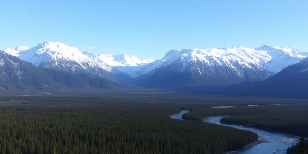 Snowy Alaskan mountain landscape