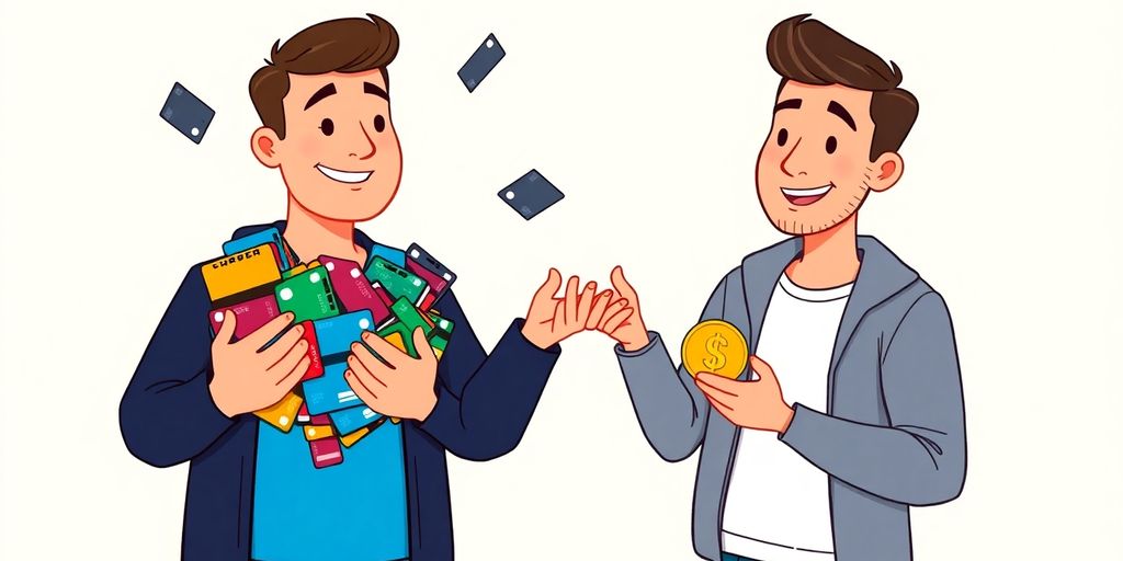 Two people, one with many credit cards, one with a single loan.