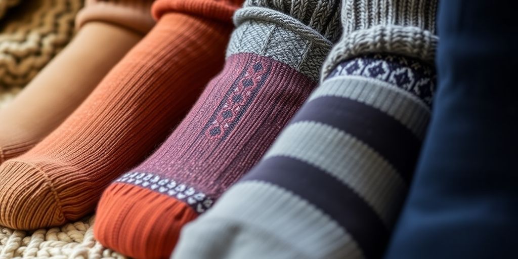 Close-up of warm diabetic socks for men.