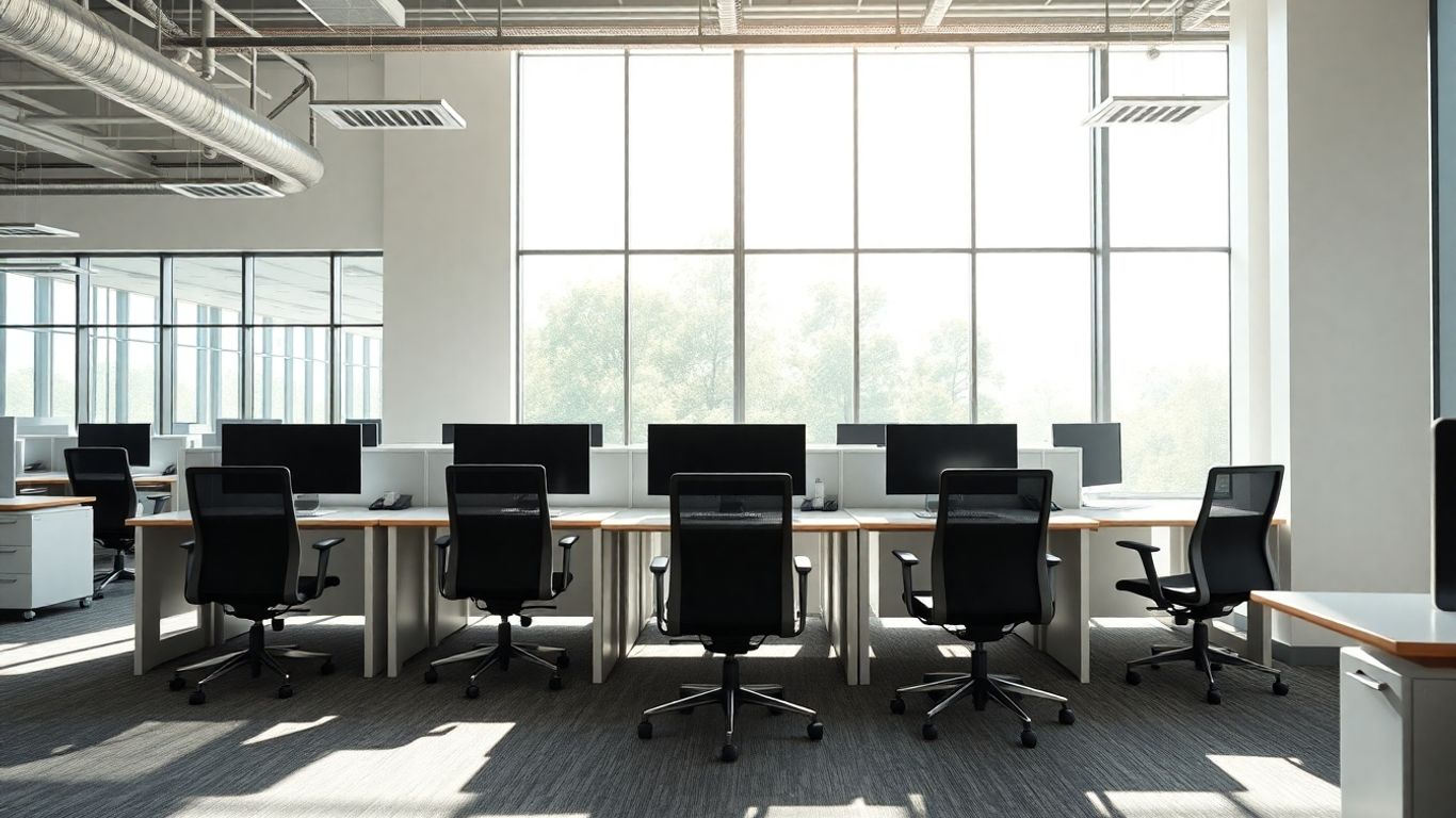 Moderne Bürolandschaft mit freien Arbeitsplätzen