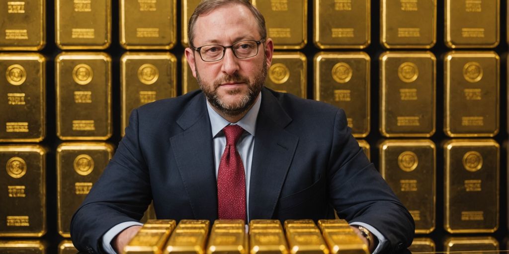 Seth Klarman with gold bars in background