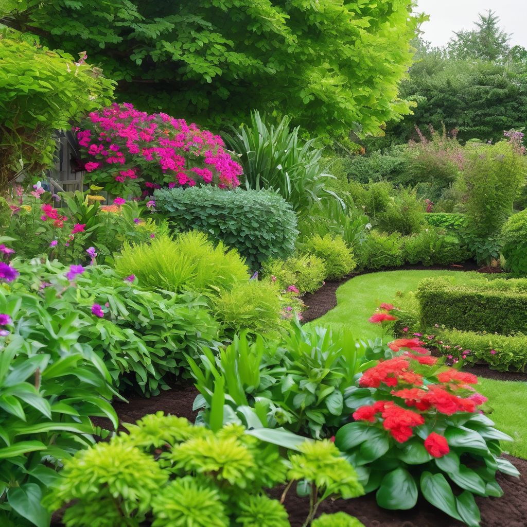 garden fertilizer application in a lush garden