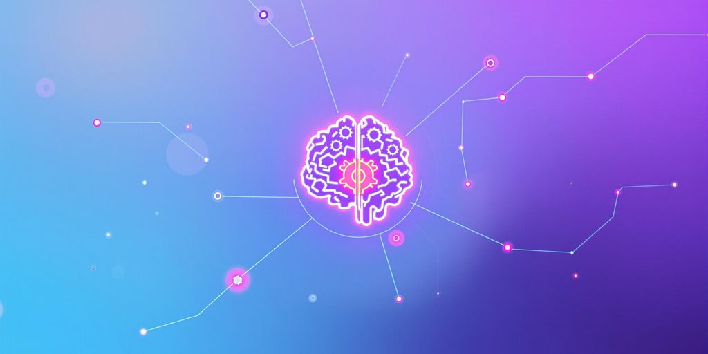 Minimalistic digital brain with interlocking gears.