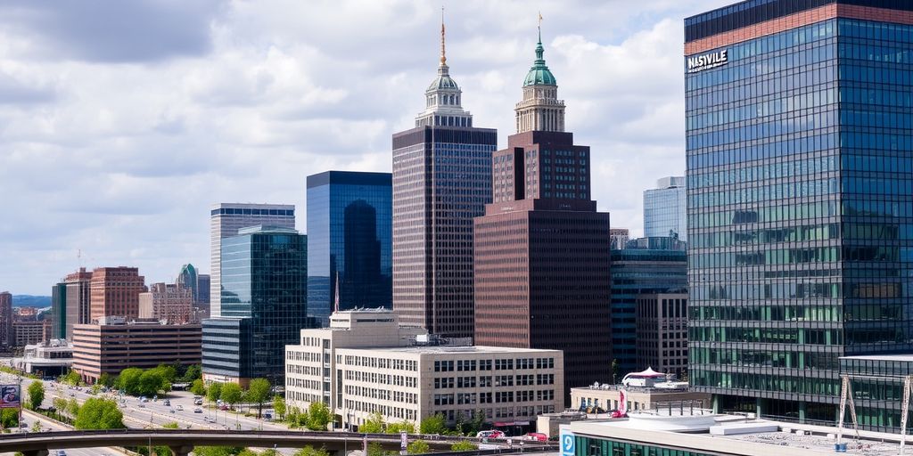 Nashville cityscape with modern office buildings