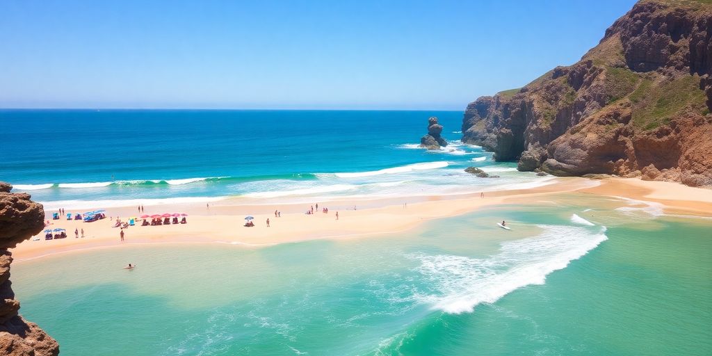 Stunning beaches of Lagos with golden sands and turquoise waters.