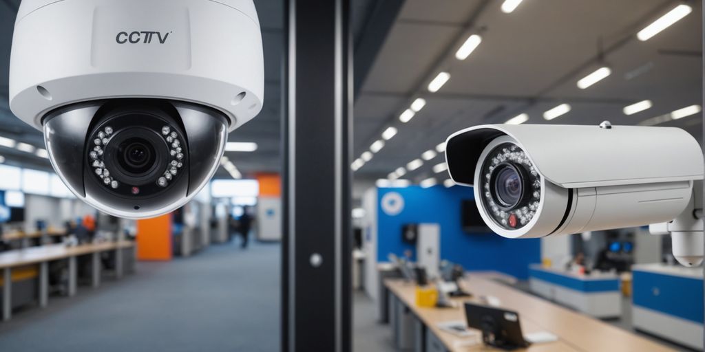Analogue and IP CCTV cameras side by side.