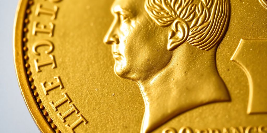 Napoléon Or 20 Francs, pièce d'or, gros plan.