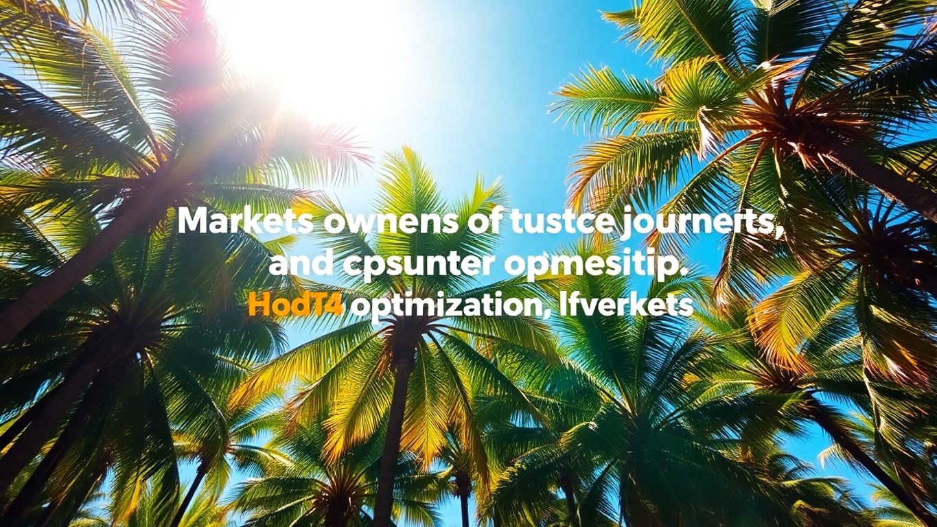 Data insights leading to market growth illustrated by palm trees.