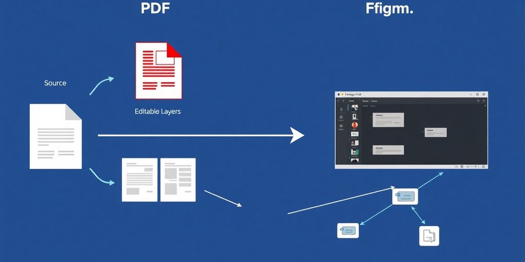 Diagram mapping PDF elements to Figma layers.