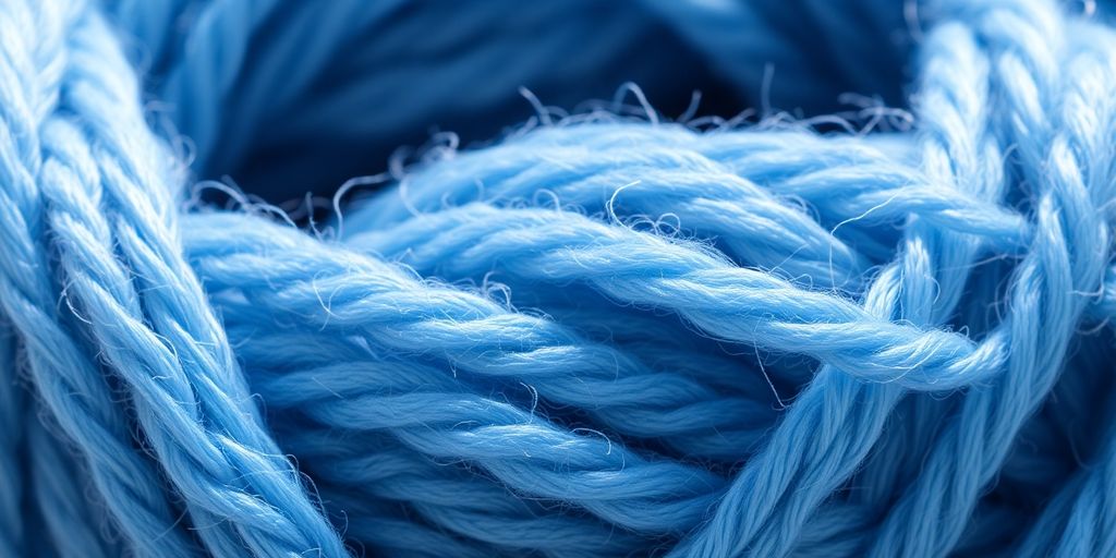 Close-up of yarn with various texture