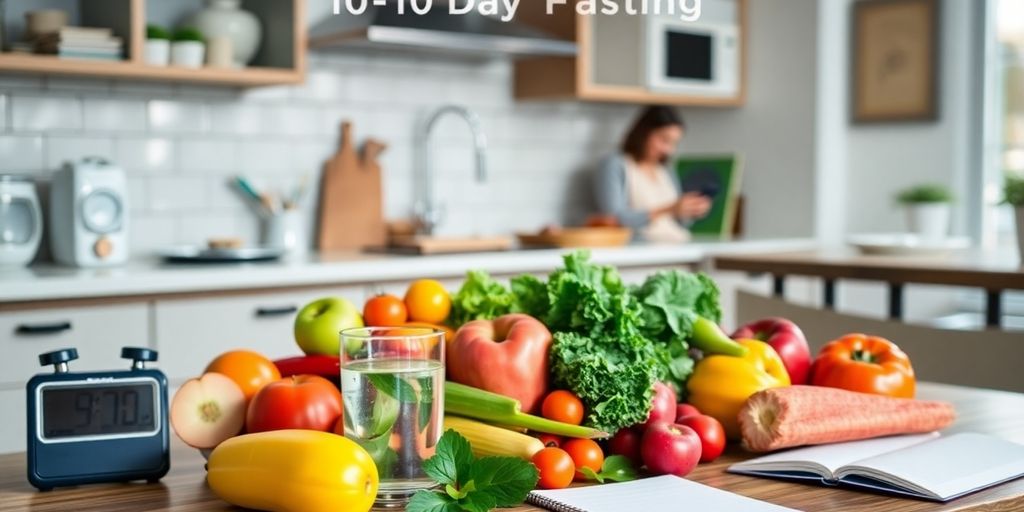 Healthy food and water for a fasting journey.