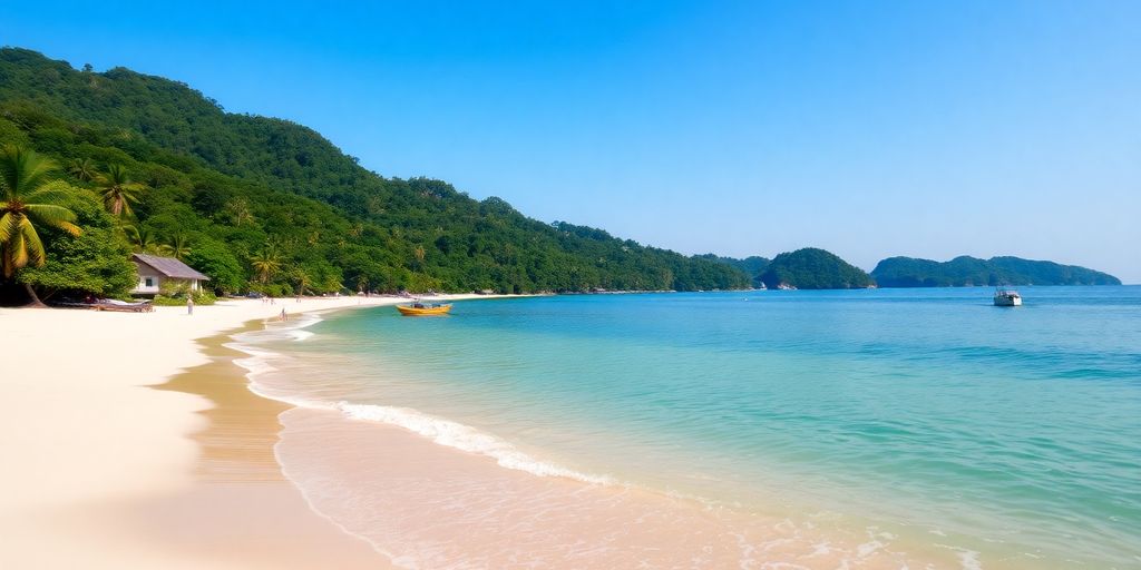 Lush beach view in Mai Khao, Phuket.