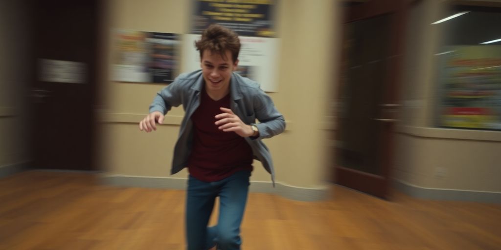 Person with vibrant energy, a blur of motion.