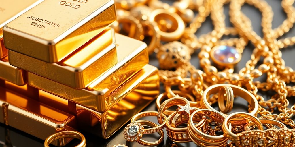 Lingots d'or et bijoux