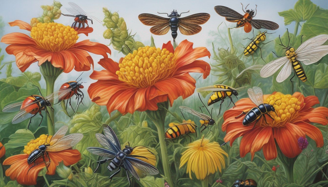 beneficial insects in a garden