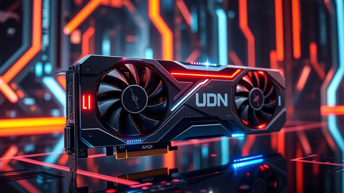 Futuristic GPU with glowing lights
