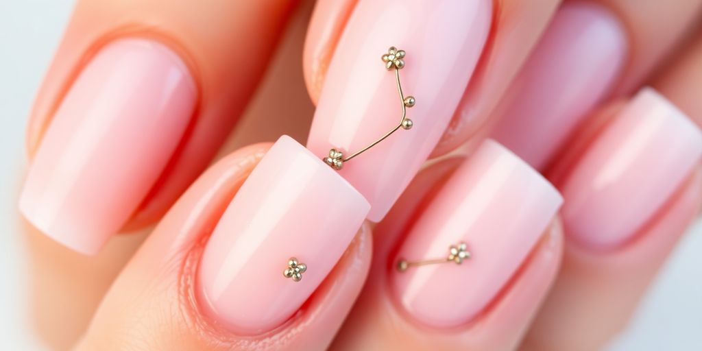 Unhas de gel simples e decoradas com elegância.