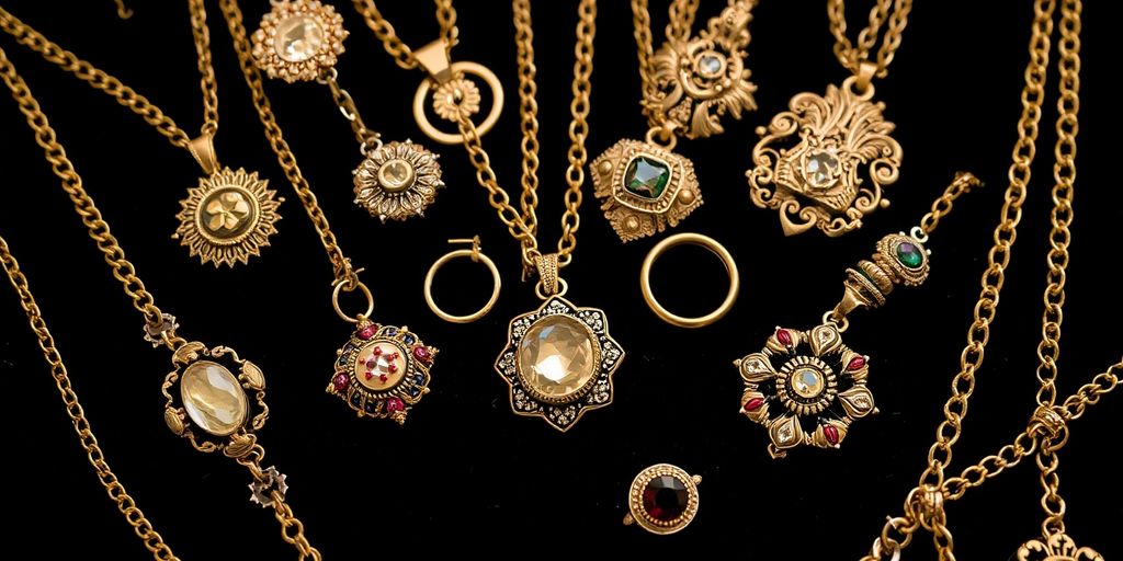 Bijoux anciens étincelants sur un tissu velours