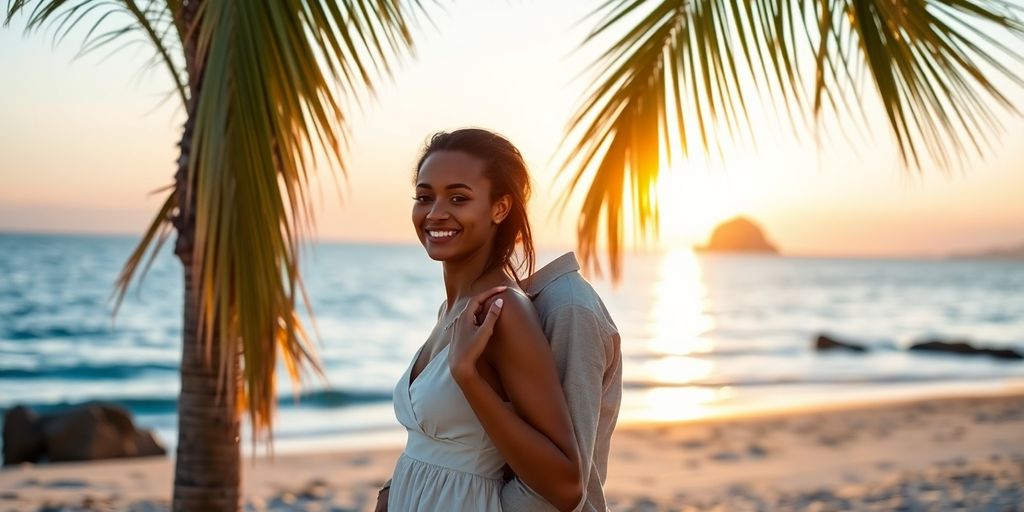 Couple embracing on beach, Cabo San Lucas.