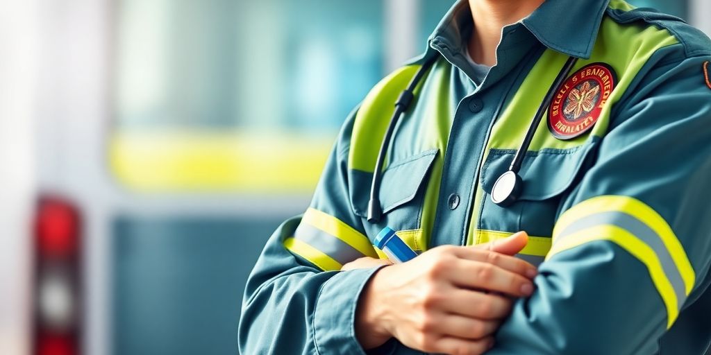 EMT with medical equipment.