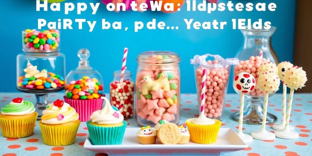 Colourful edible treats for a child's birthday party.