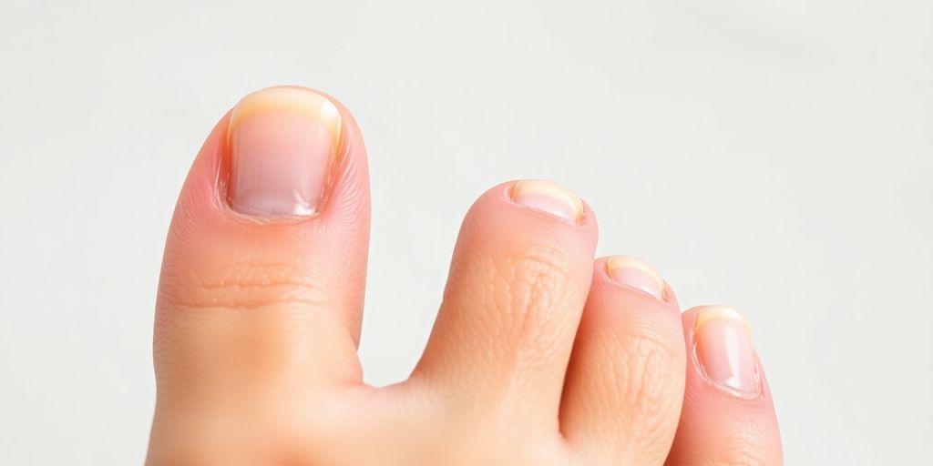 Unhas saudáveis em fundo neutro.