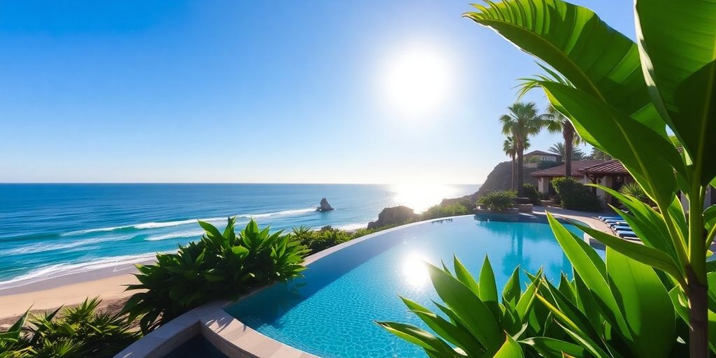 Cabo resort infinity pool with ocean view