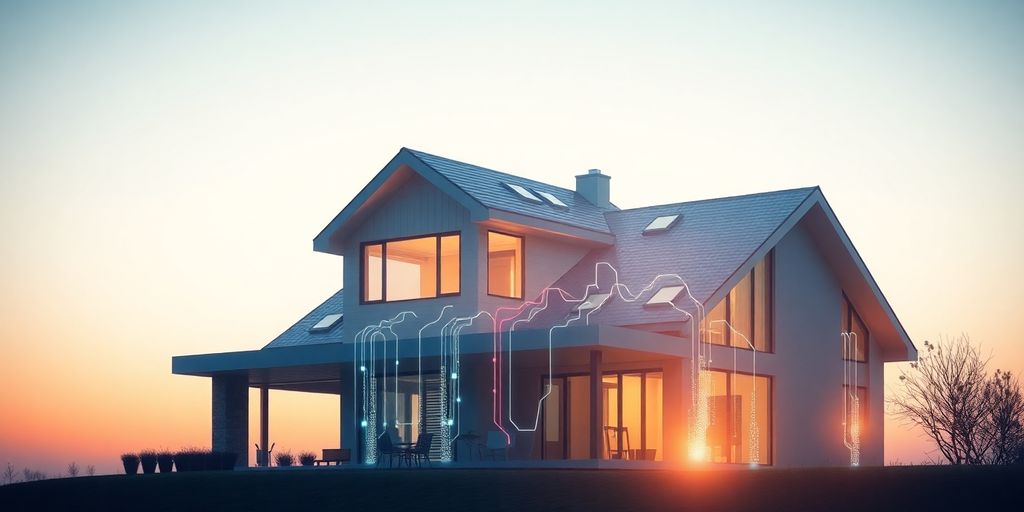 Huis met datastromen