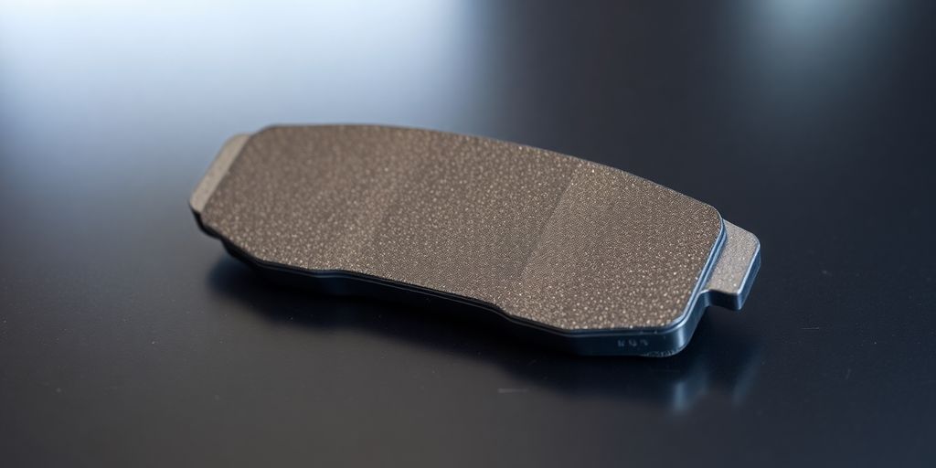 Close-up of a new, genuine Kia brake pad.