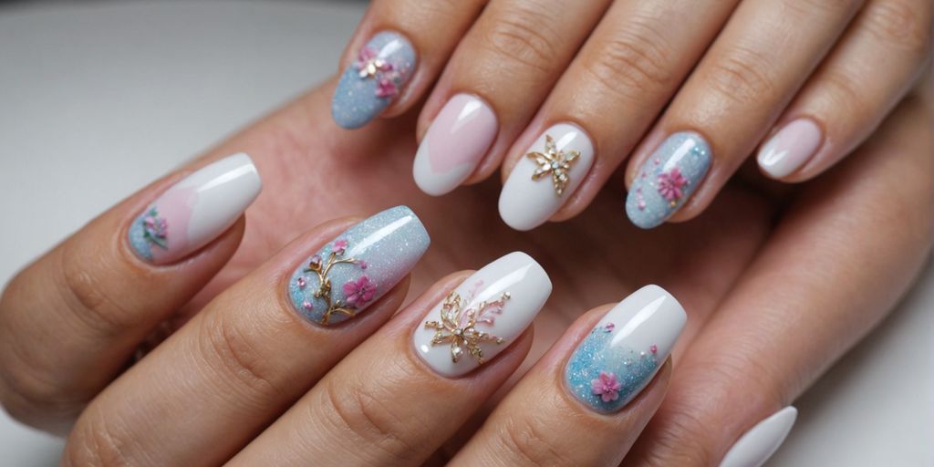 Ballerina-shaped nails with French tips