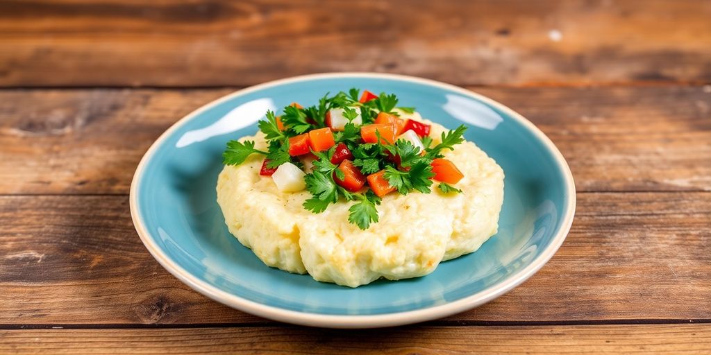 Substituir o pão no café da manhã - Descubra 8 alternativas criativas 3 Um prato de cuscuz com ervas e vegetais frescos.