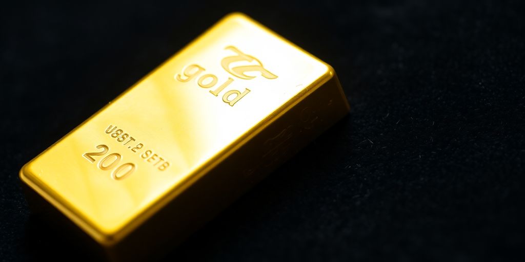 Un lingot d'or sur un fond en velours noir.