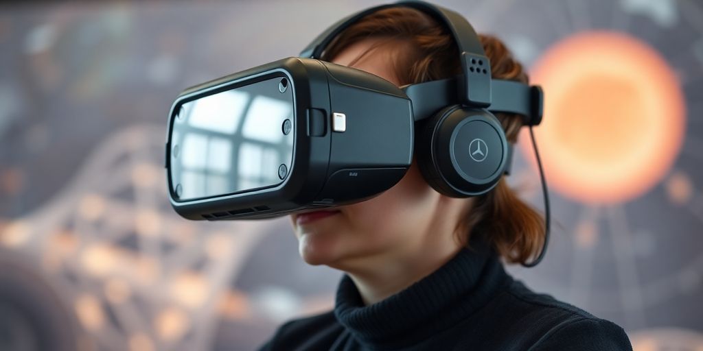 Early VR headset and user