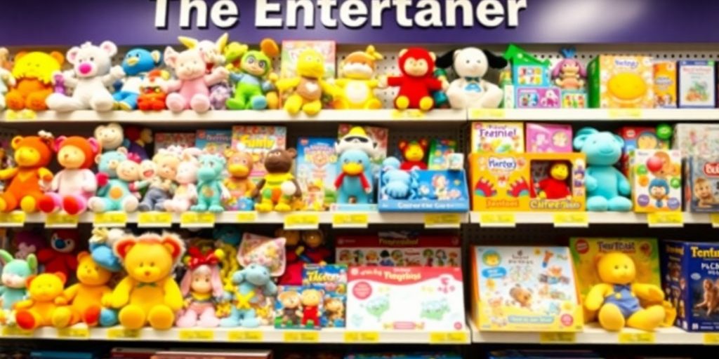 Colourful toys displayed in The Entertainer Leicester.