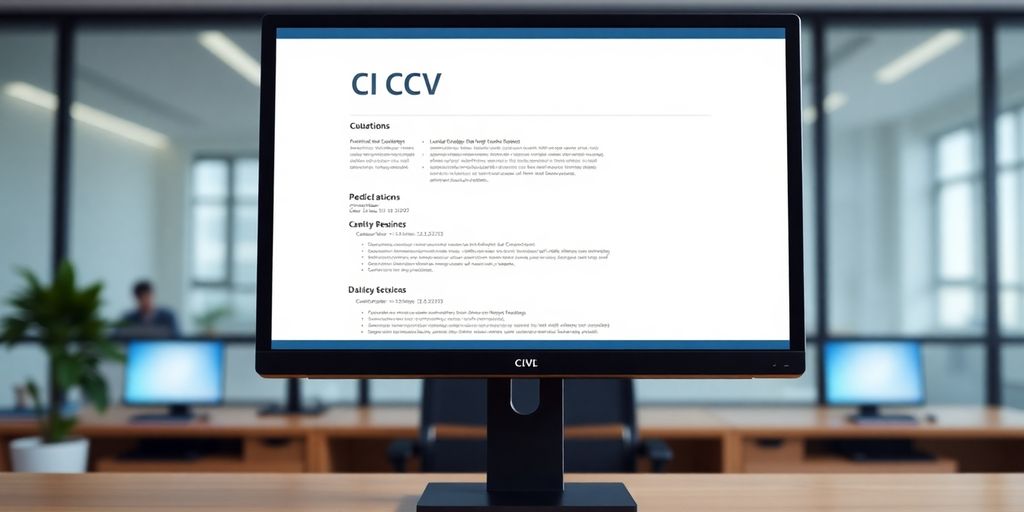 Clean, modern CV template on a screen.