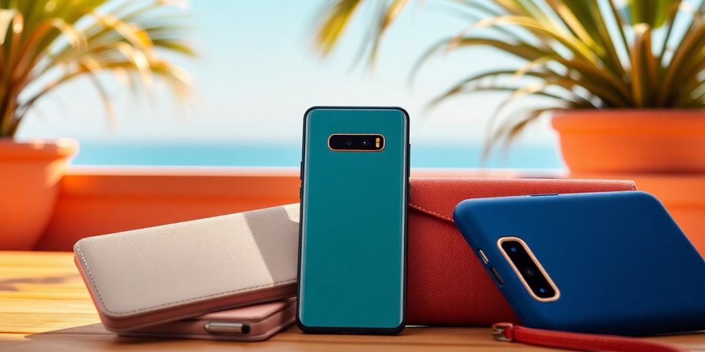 Stylish Samsung S10+ phone with a new case.