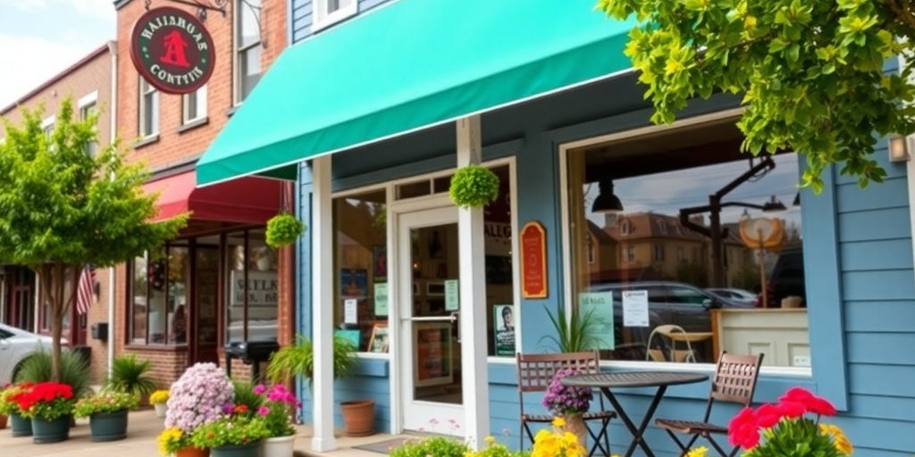 Einladendes Geschäft in Kärnten mit blühenden Pflanzen.