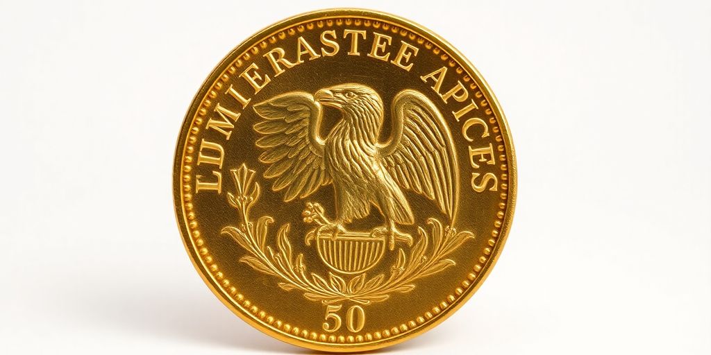 Une pièce d'or de 50 pesos mexicains.
