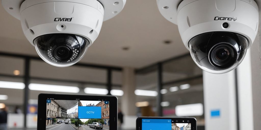 Wired and wireless CCTV cameras side by side