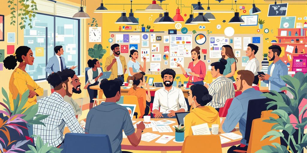 Gründere i samarbeid i et moderne arbeidsmiljø