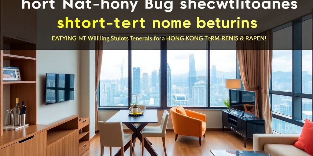 Modern Hong Kong apartment interior for short-term rentals.