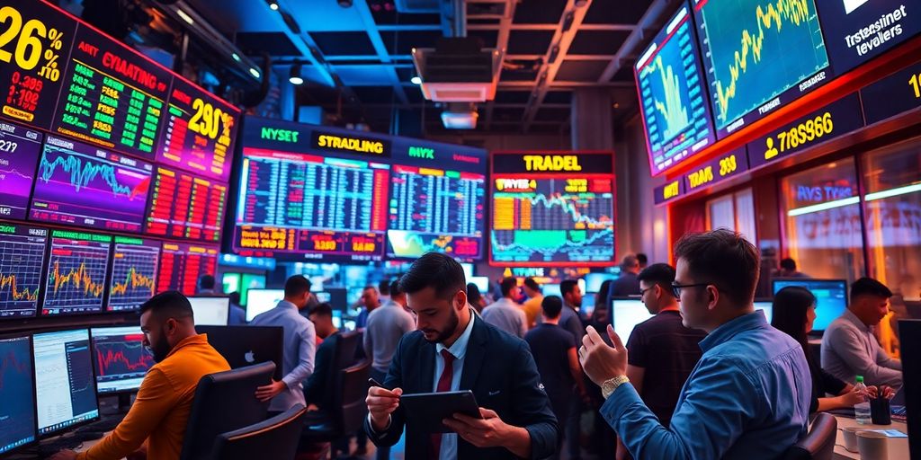 Traders analyzing market trends with advanced trading tools.