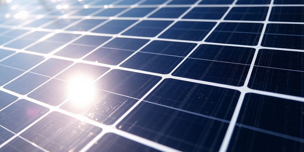 Panneau solaire avec éclats d'argent brillant.
