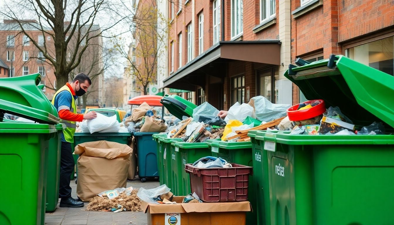 Eco-friendly waste clearance in London with recycling bins.