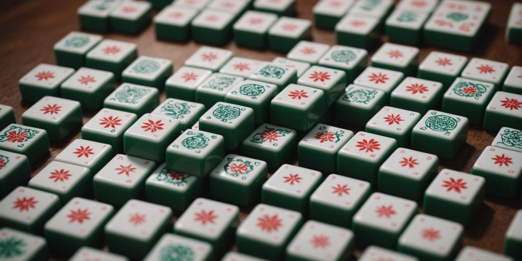 Mahjong season tiles highlighted among other tiles in a set.