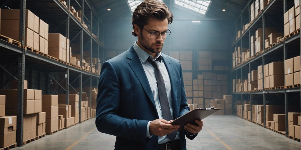 Confused business owner in empty warehouse, puzzled over clipboard, representing the mistake of skipping professional help.