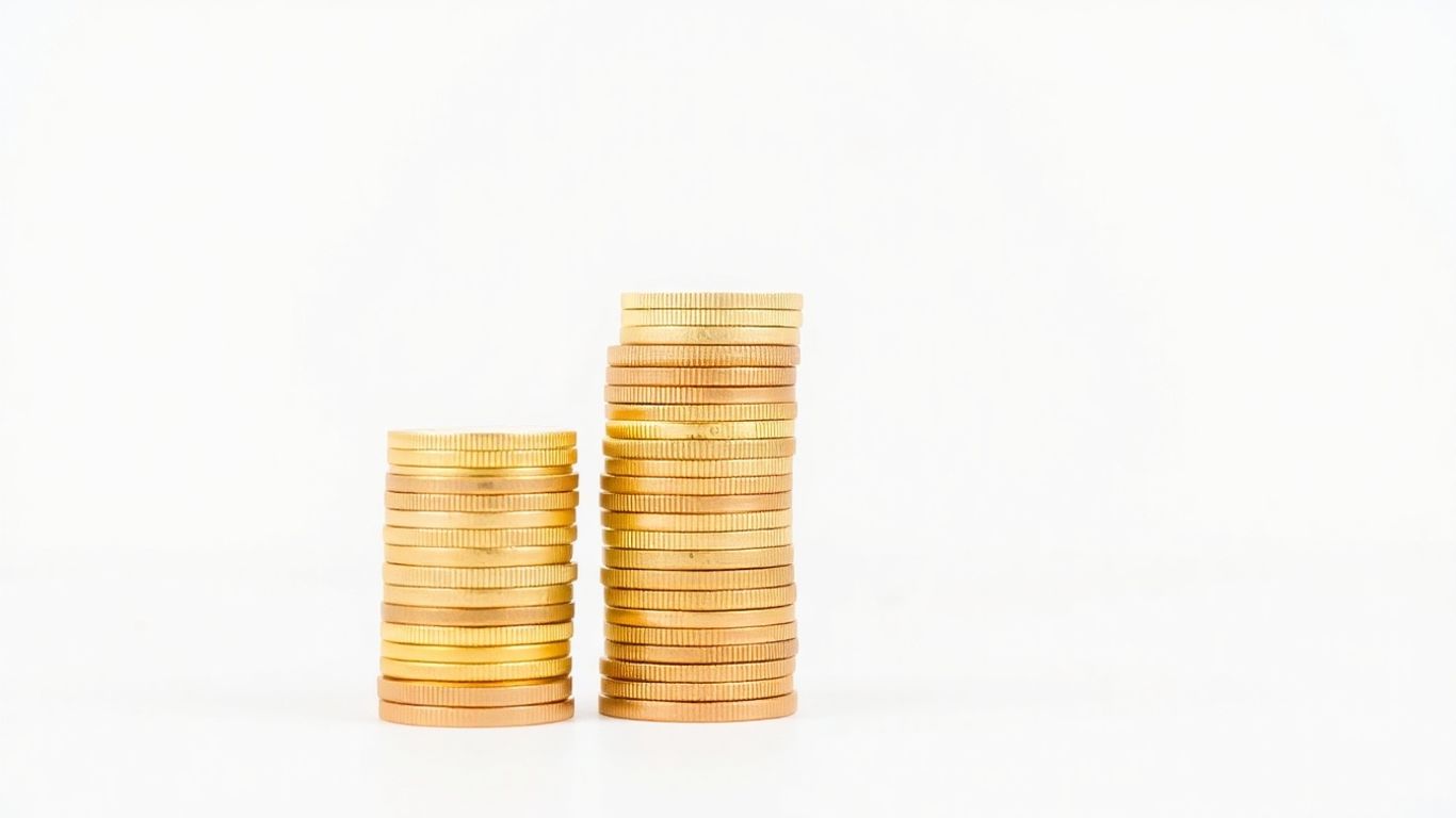 Stacked coins showing steady upward progression